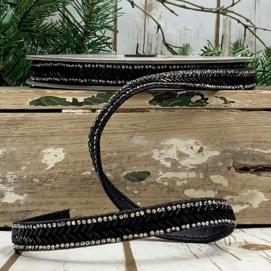 .5" Black Bead Chevron