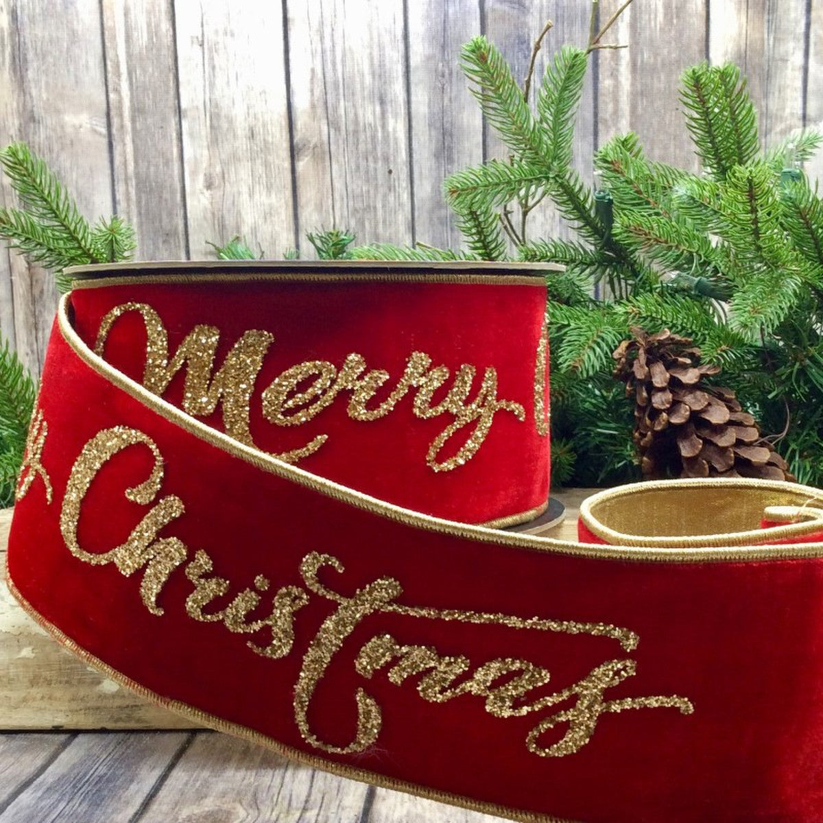 Velvet Merry Christmas Ribbon
