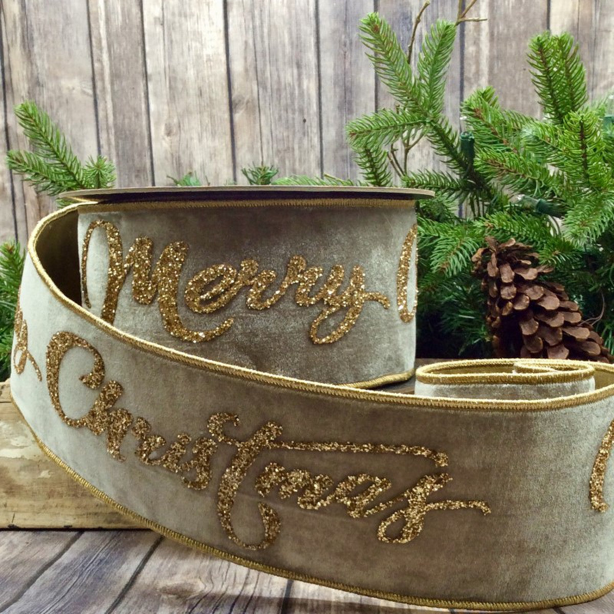 Velvet Merry Christmas Ribbon