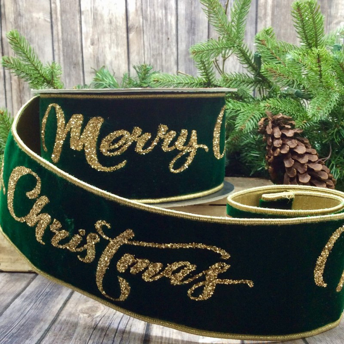 Velvet Merry Christmas Ribbon