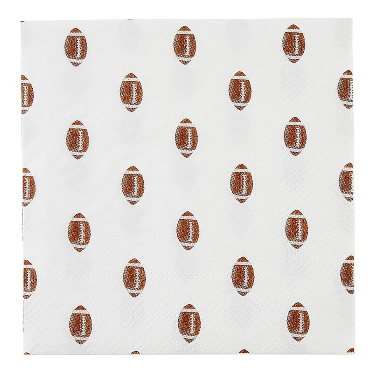 Pattern cocktail napkin of footballs on a white background