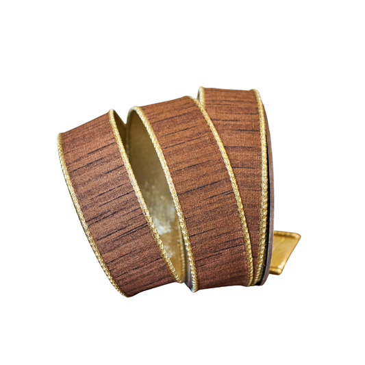 1.5" Walnut Dupion Metallic Gold Back