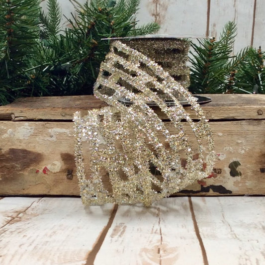 2.5" Platinum Tinsel Stretch