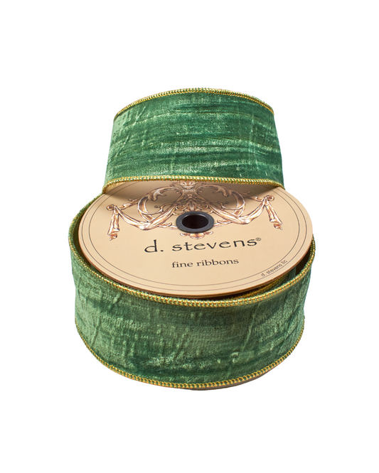 2.5" Velvet Vintage Chic Ribbon with Gold Back