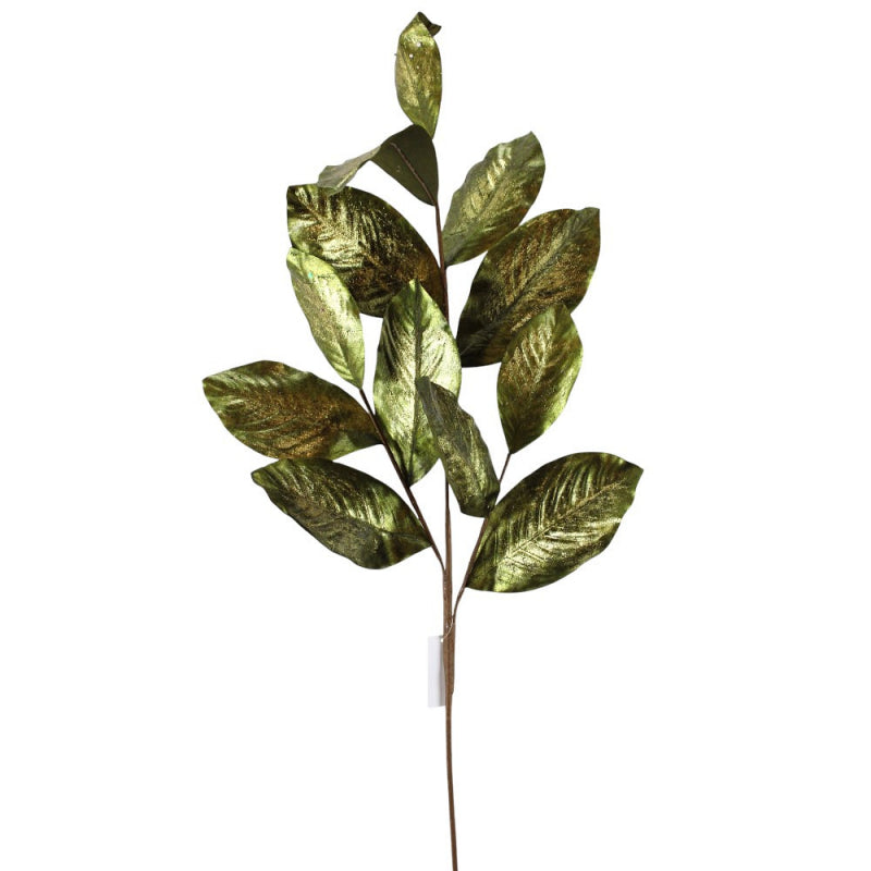 Artificial leaf branch on a white background