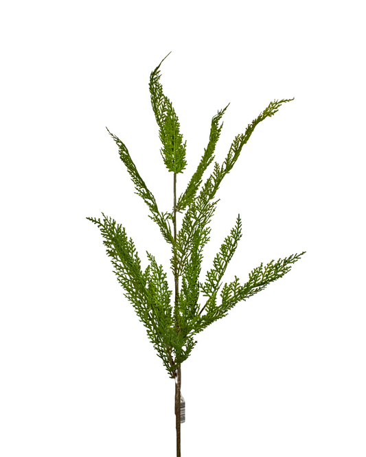 Artificial green plant stem on a white background