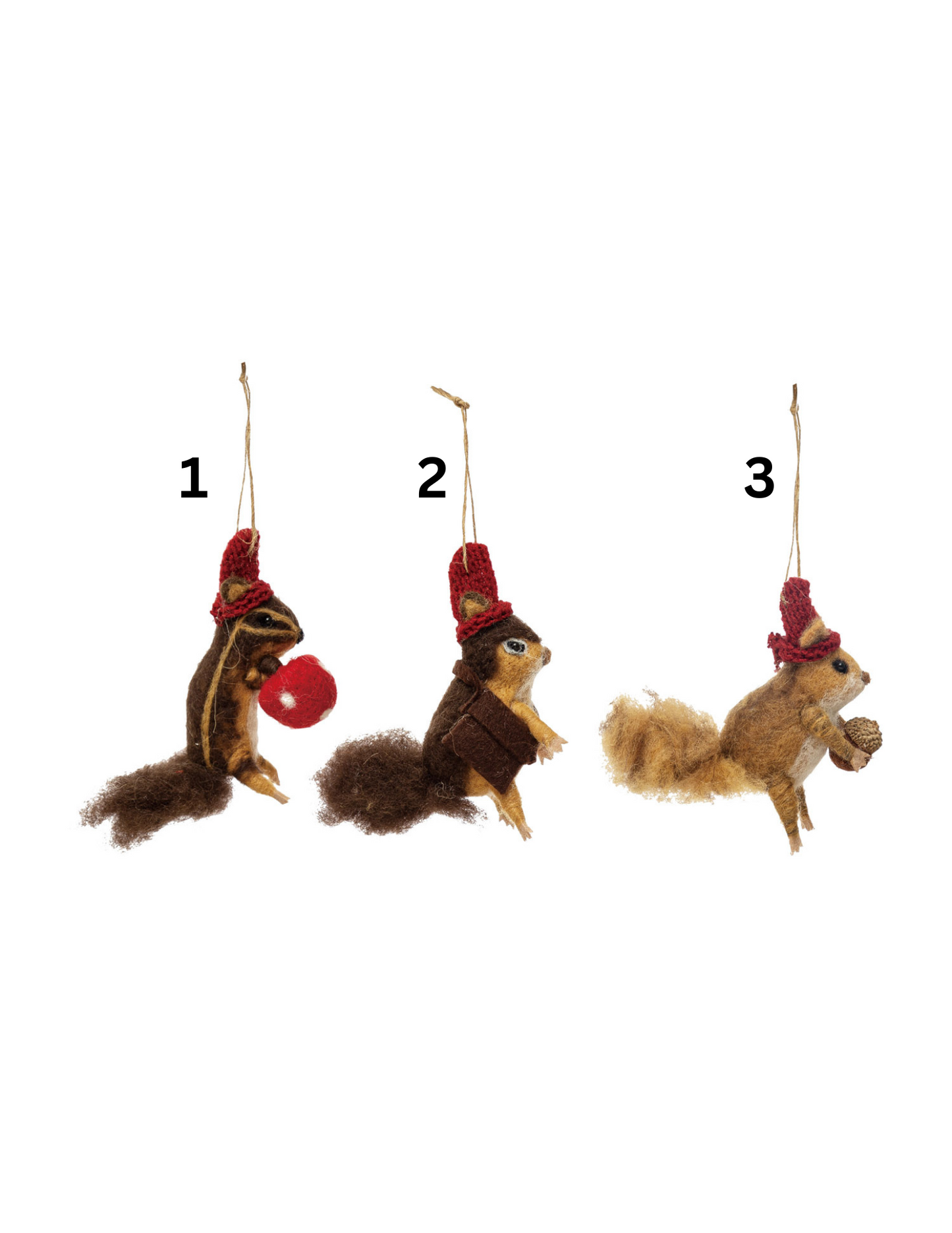 Wool Felt Squirrel in Hat