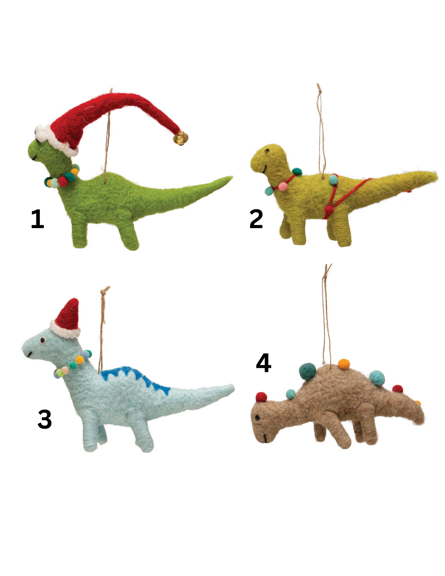Wool Felt Dinosaur Ornament