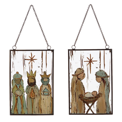 Glass Nativity Ornament