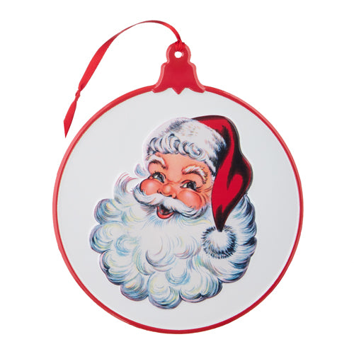 Santa Embossed Metal Wall Ornament