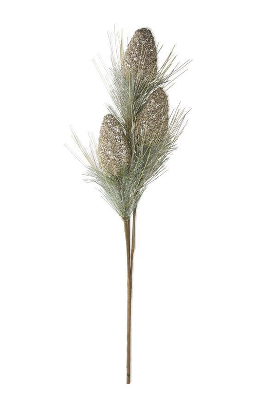 33" Gold Glitter Pinecone Spray