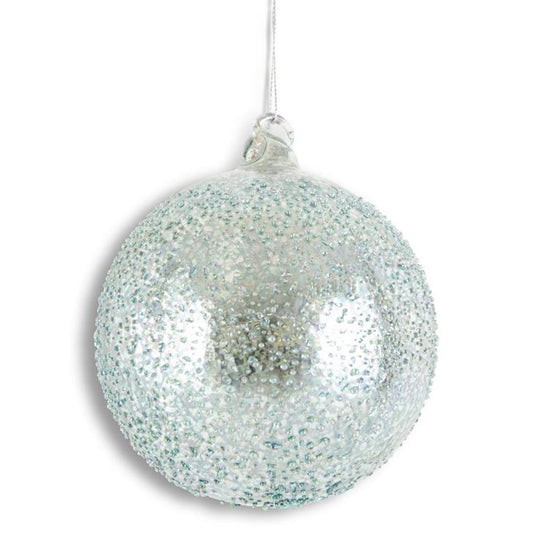 4.75" Light Blue Texture Mercury Glass Ball