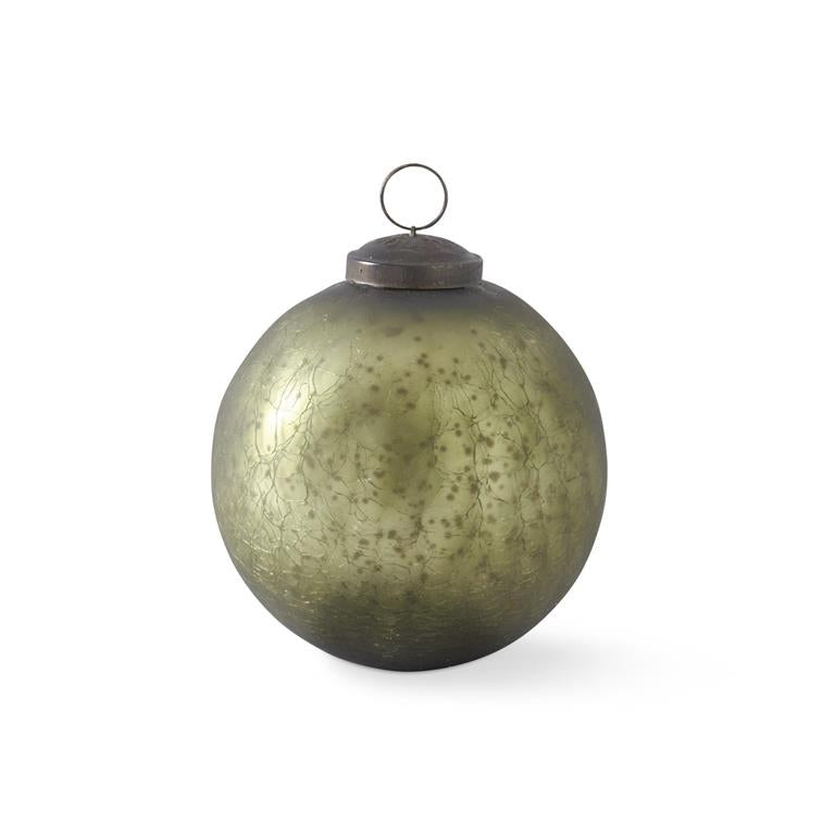 Olive Green Mercury Glass Ball Ornament