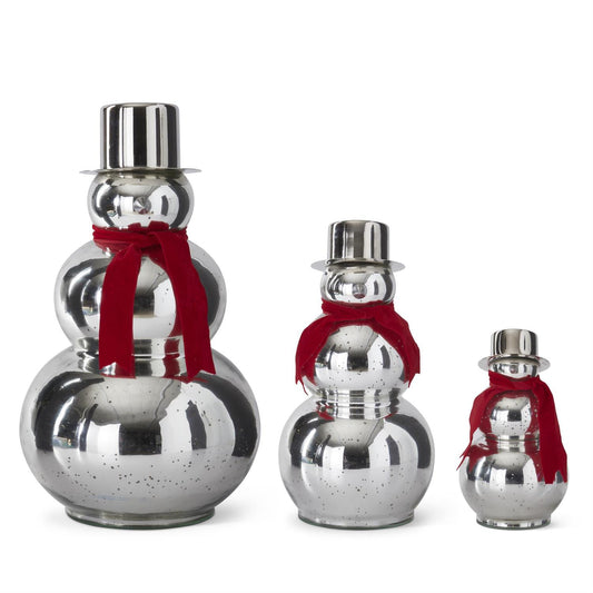 Silver Mercury Glass Snowman