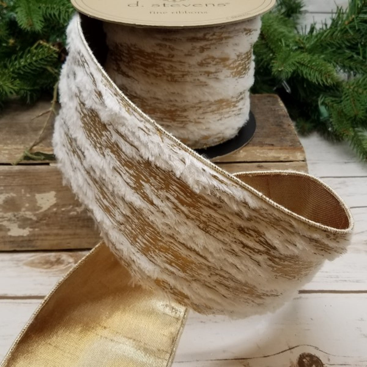 Faux Bois Fur Ribbon