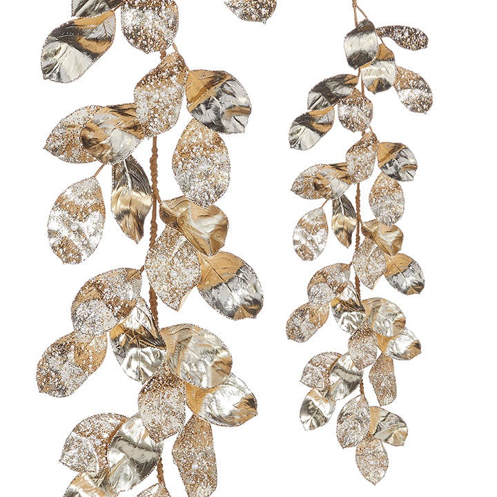 Bead and Pearl Jeweled Magnolia Leaf Garland