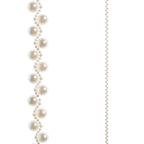 Pearl holiday garland on a white background