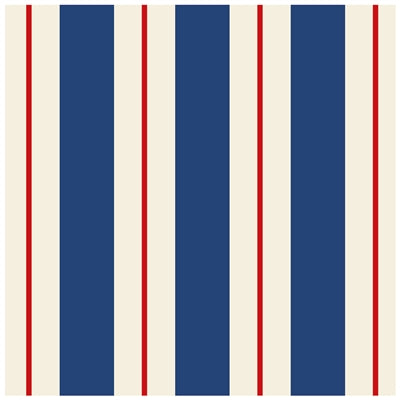 Navy and Red Awning Stripe Cocktail Napkin