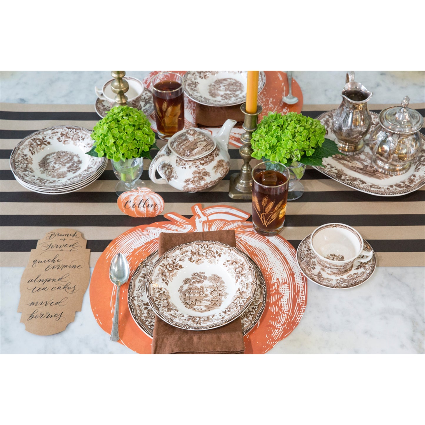 Kraft Brown Classic Stripe Table Runner