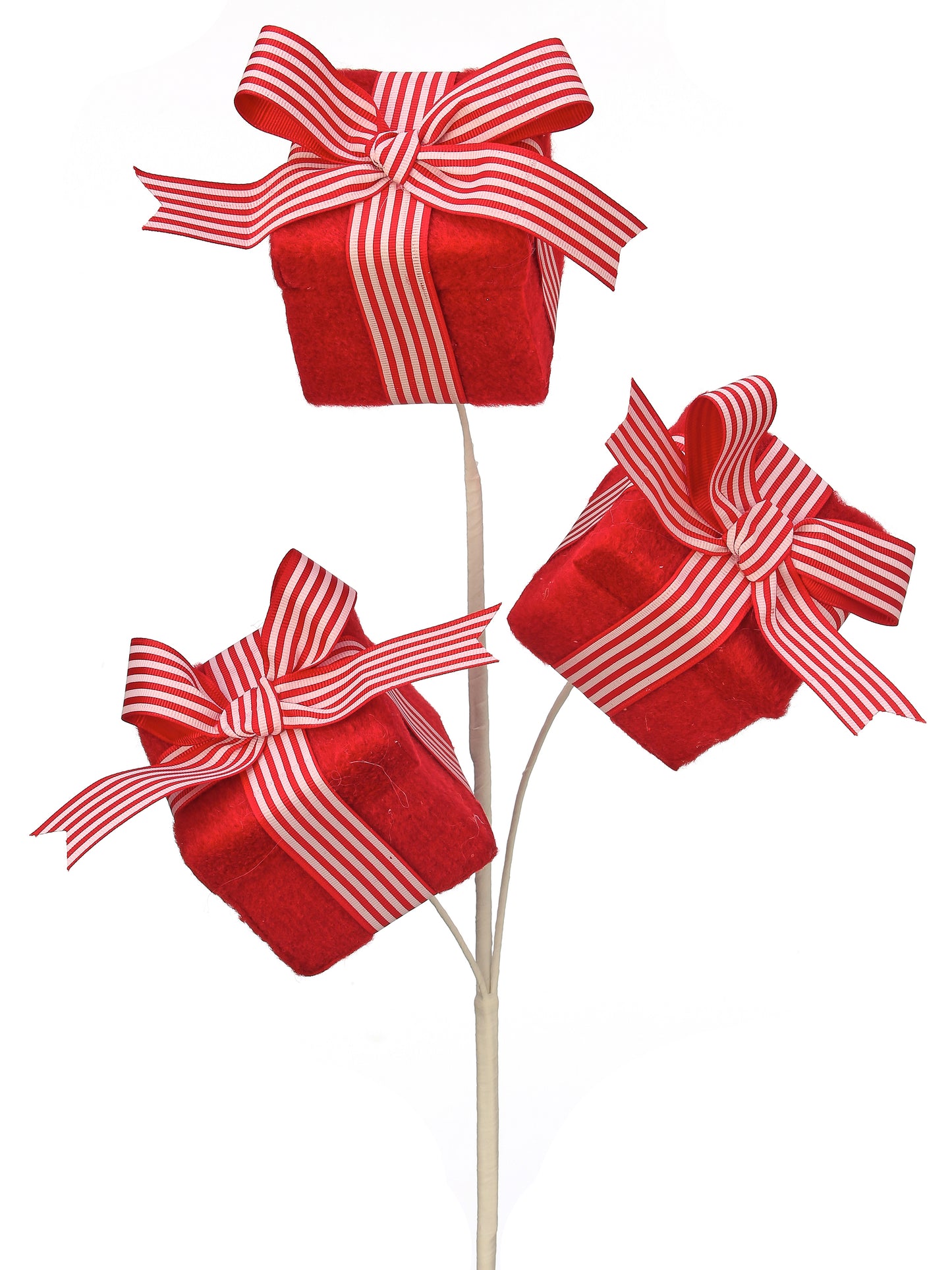 Velvet Gift Box with Peppermint Bow Spray