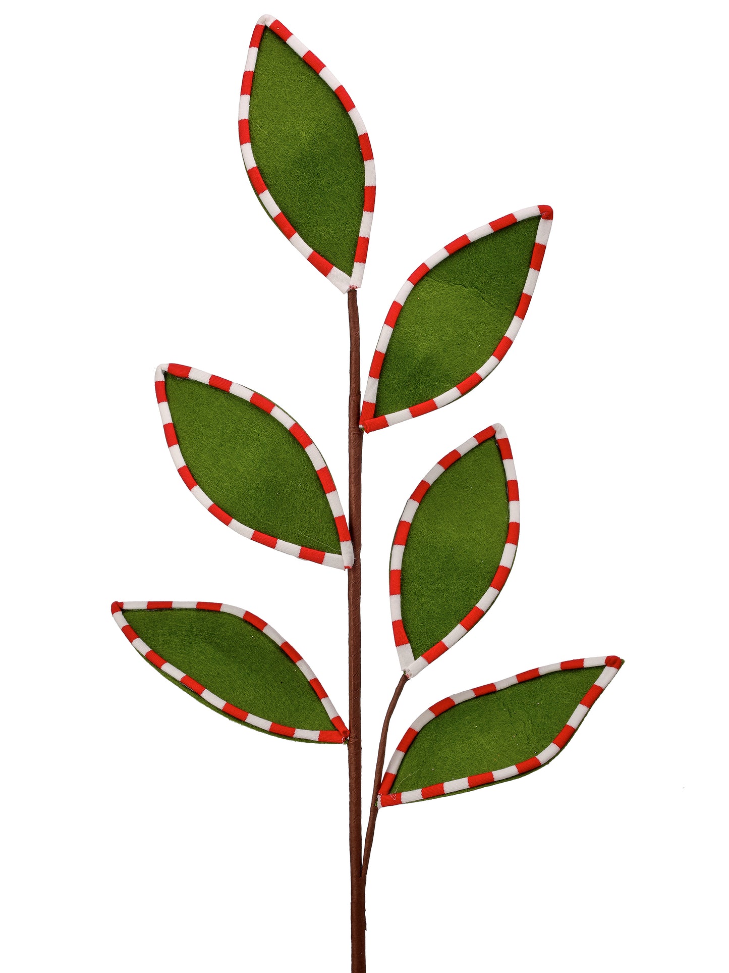 Felt Leaf Spray with Peppermint Edge