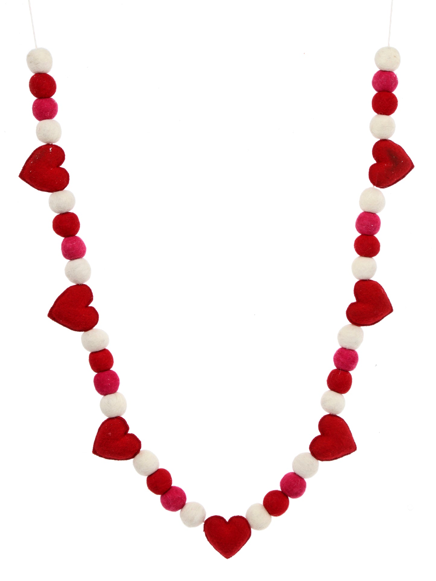Wool Heart Pompom Garland