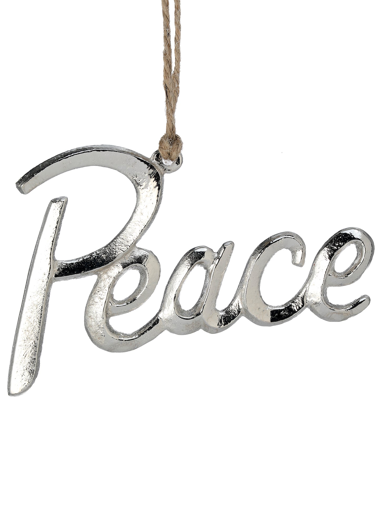 5" Aluminum Scripted Written "Peace" Ornament