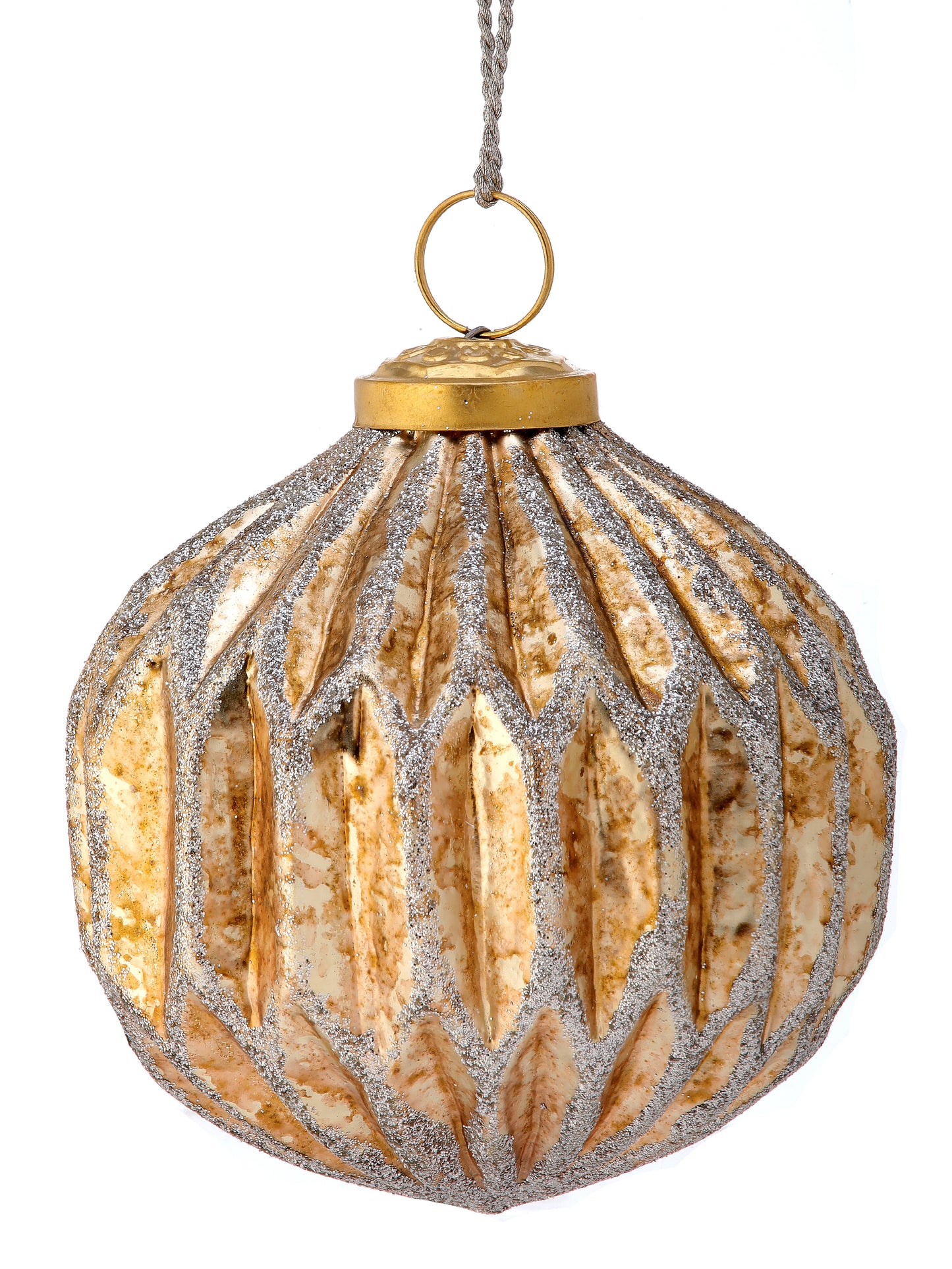 Horizontal Ridge Ball Ornament