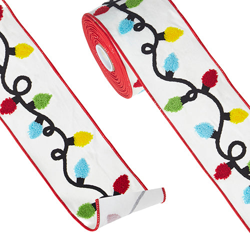 Light Strand Embroidered Wired Ribbon