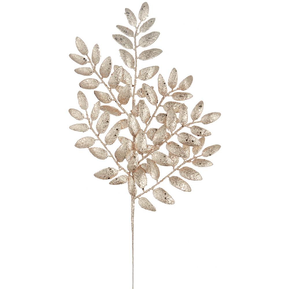 21.5" Glitter Honey Locust Leaf Spray