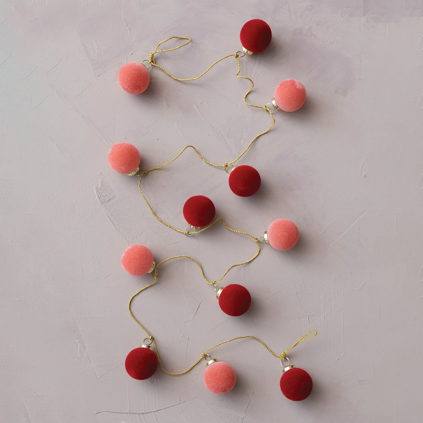 Flocked Glass Ball Garland