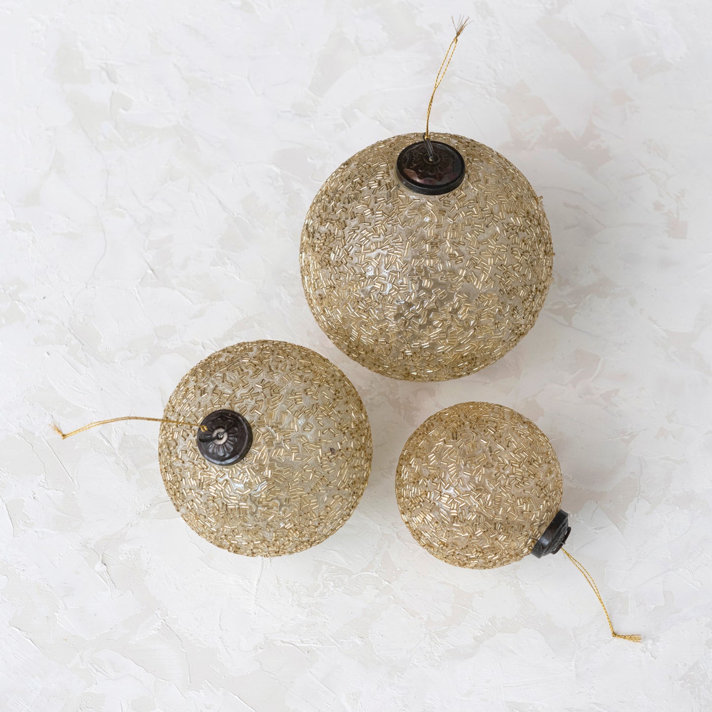 Glass Ball Ornament with Beads