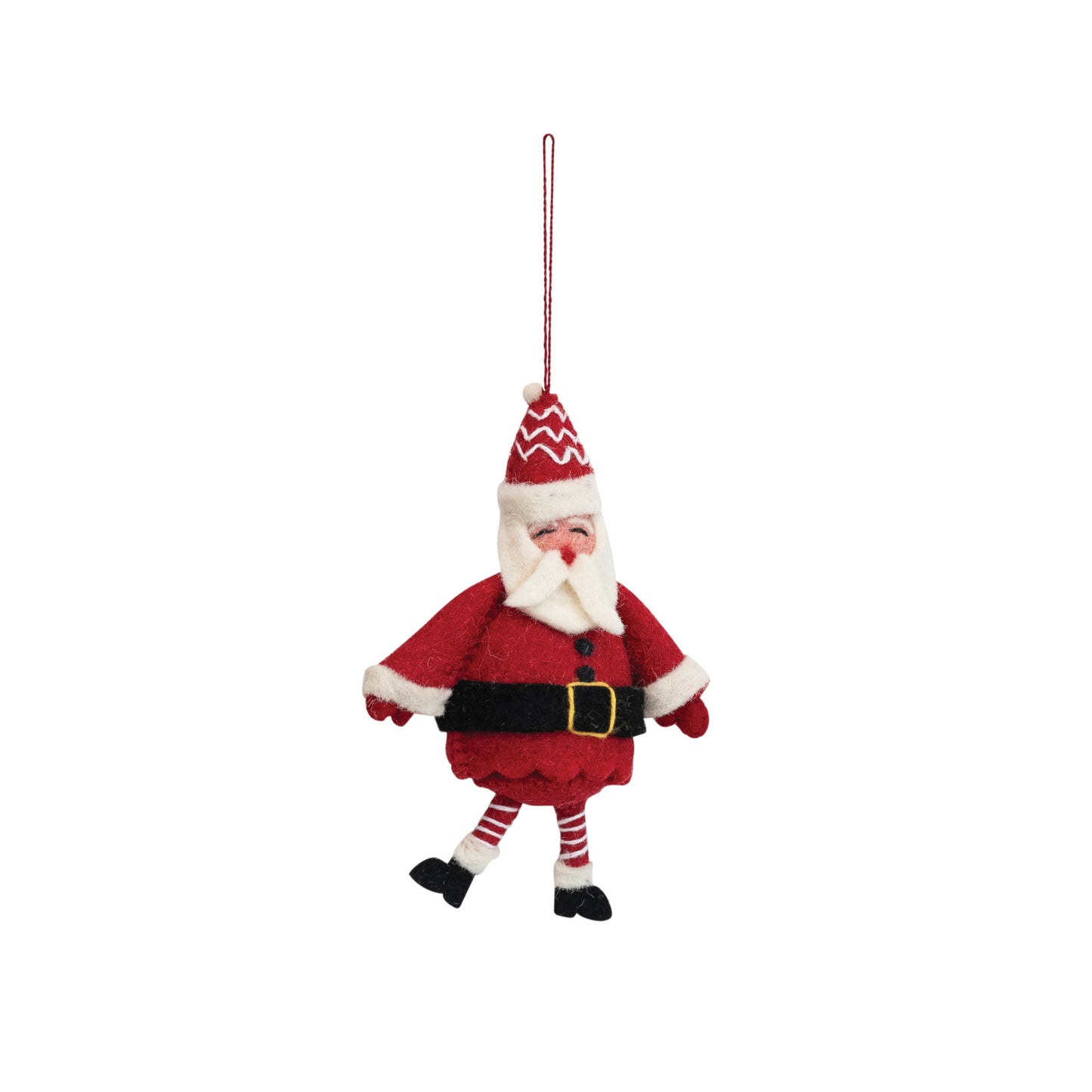 Handmade Wool Felt Santa Ornament