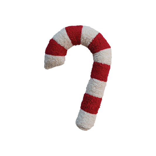 Red and White Candy Cane Shaped Throw Pillow