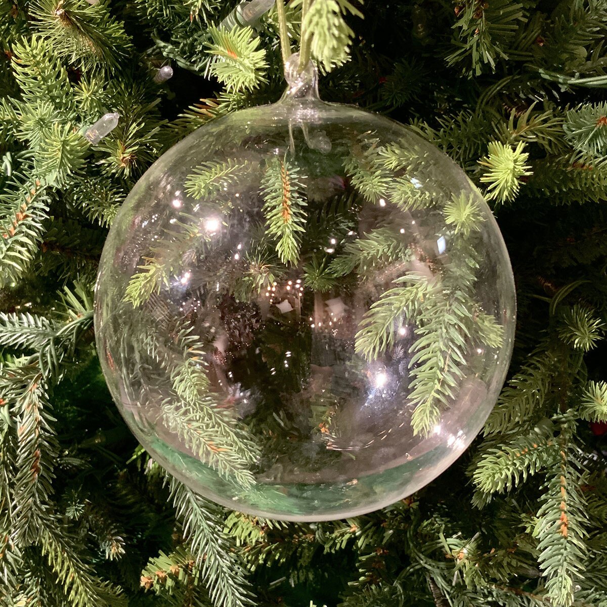 Hand Blown Clear Glass Ornament