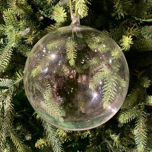 Hand Blown Clear Glass Ornament