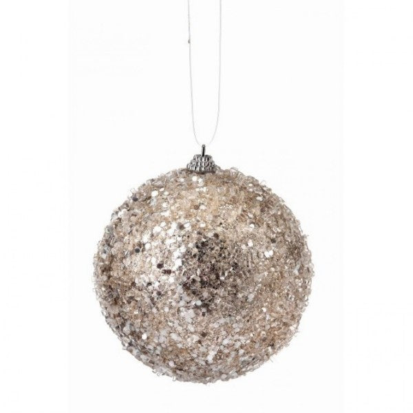 Sequin Iced Ball Ornament