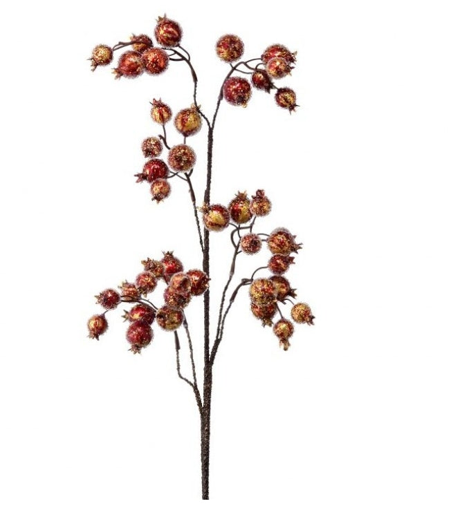 Antique Metallic Beaded Pomegranate Spray