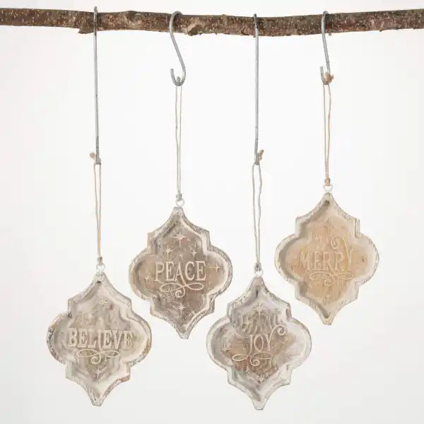 Wood Christmas Text Ornament