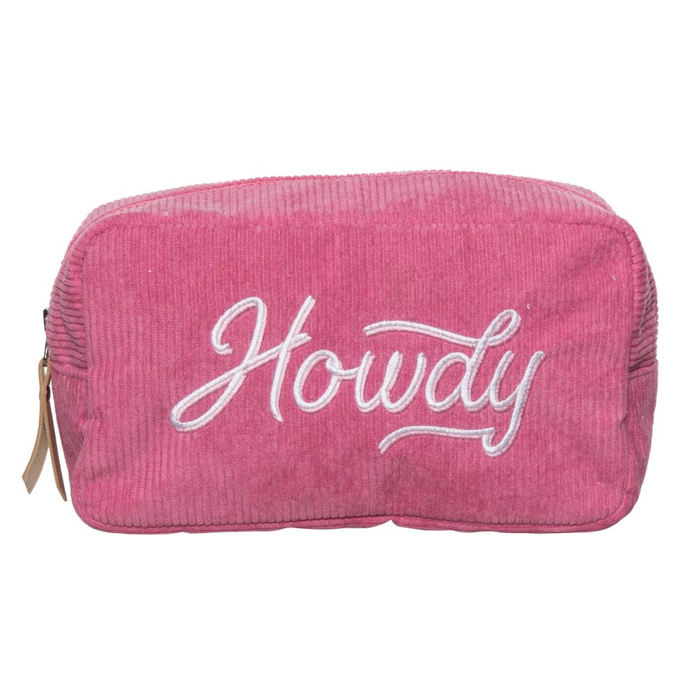'Howdy' Corduroy Cosmetic Bag