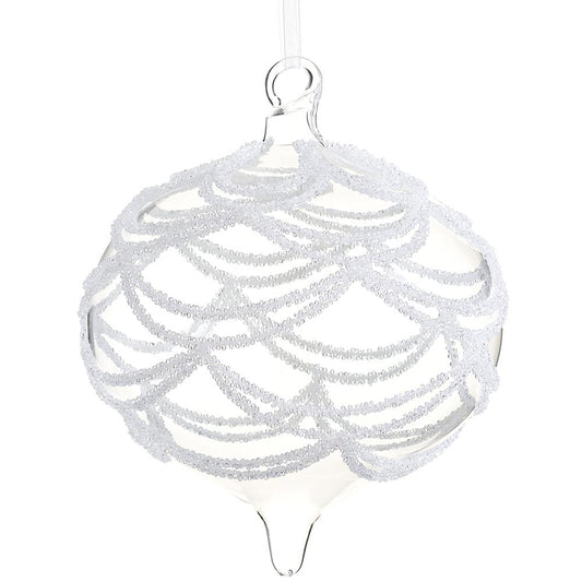 6" Beaded Glass Onion Ornament