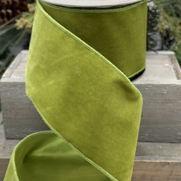 Taffeta Bright Green Velvet Ribbon
