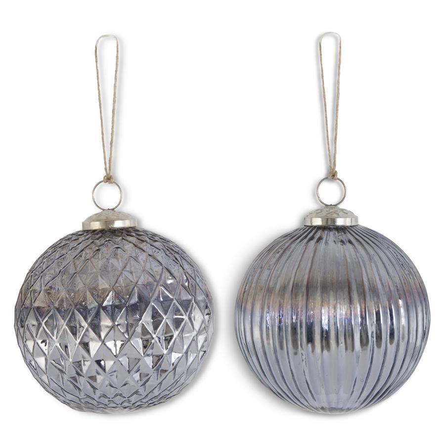 5" Blue Gray Mercury Glass Ornament