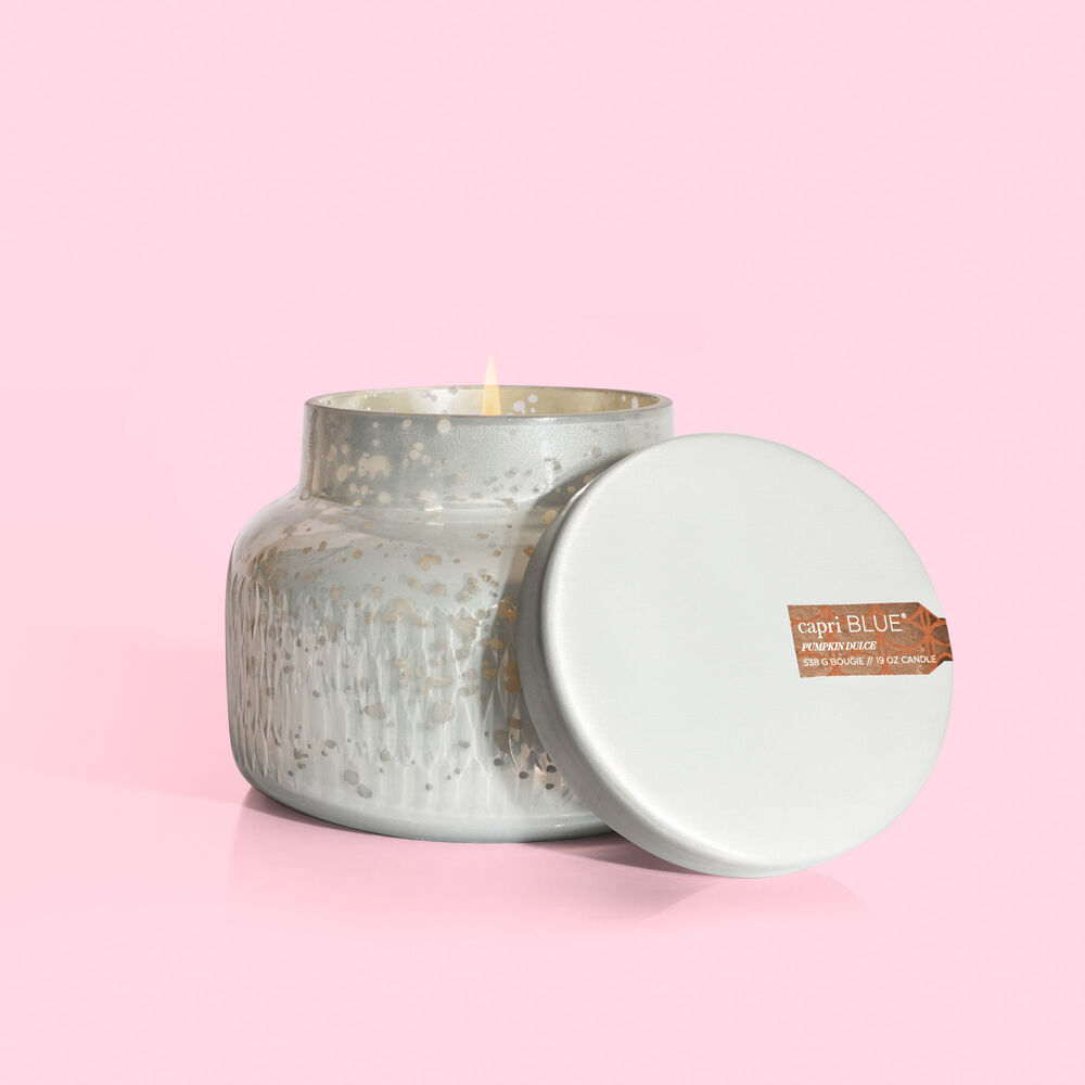 19oz Pumpkin Dulce Signature Jar White Mercury Etched Candle