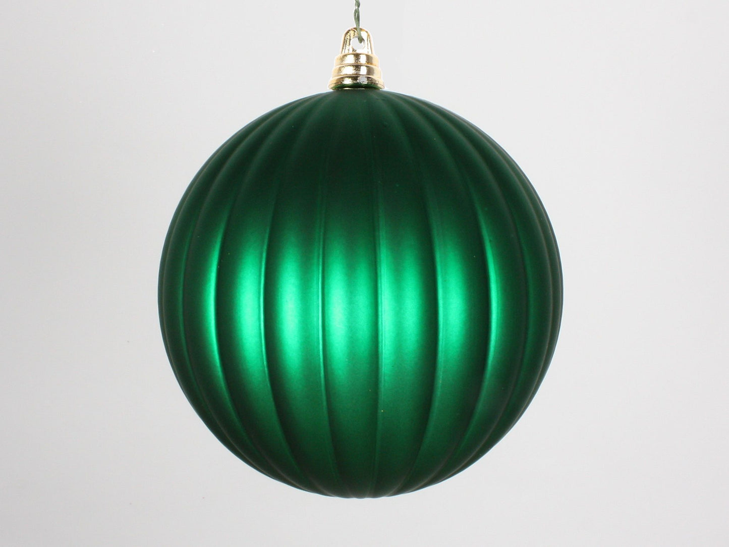 6" Matte Emerald Pleated Ornament