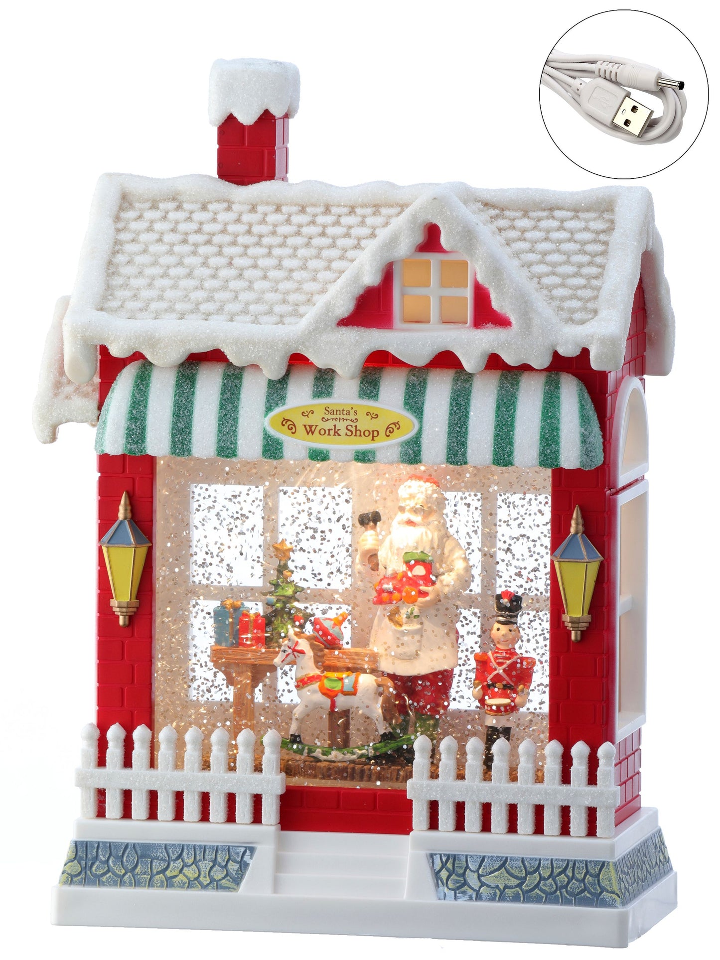 LED Santa's Workshop USB Globe