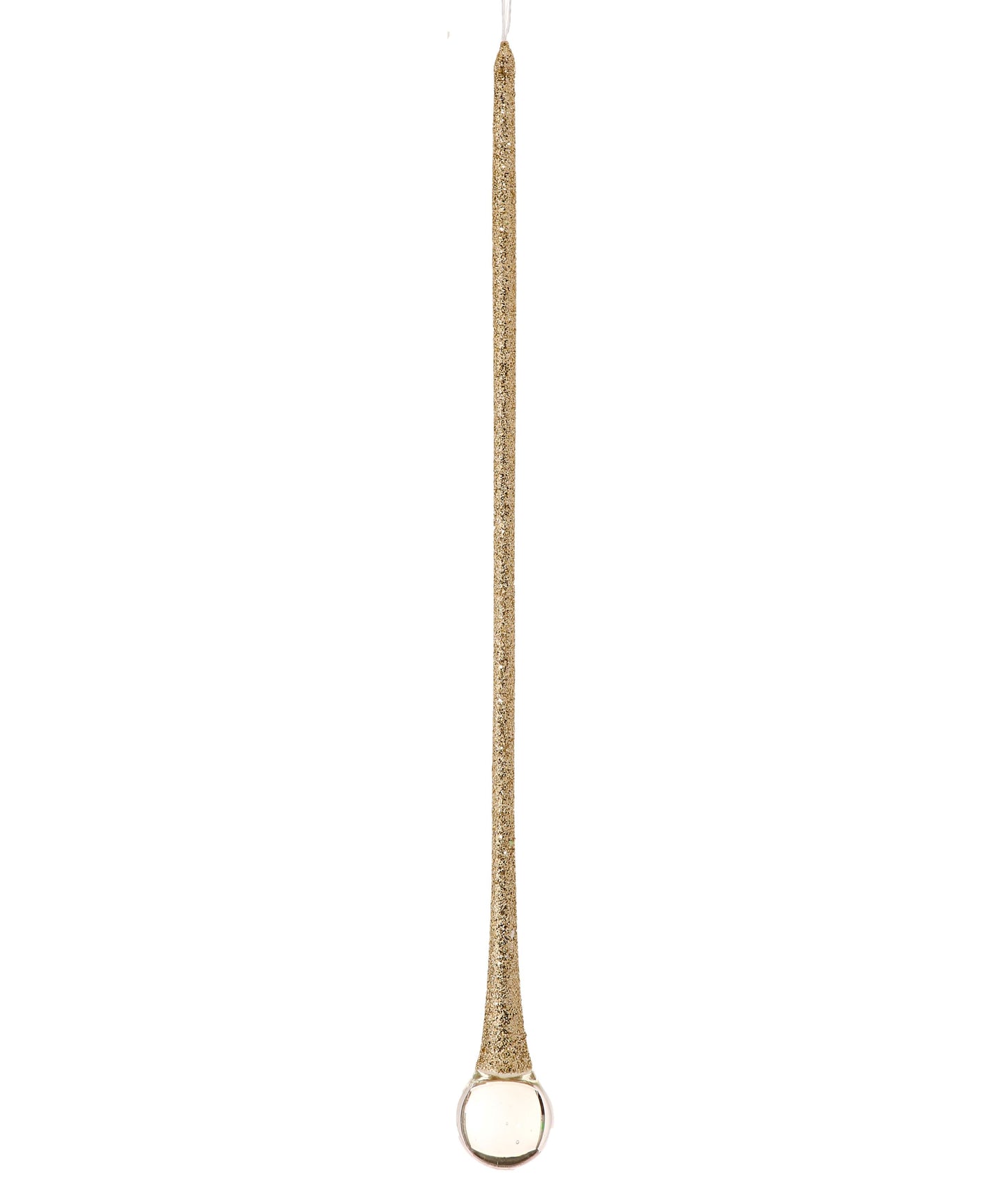 9.5" Glass Champagne Glitter Drop Ornament