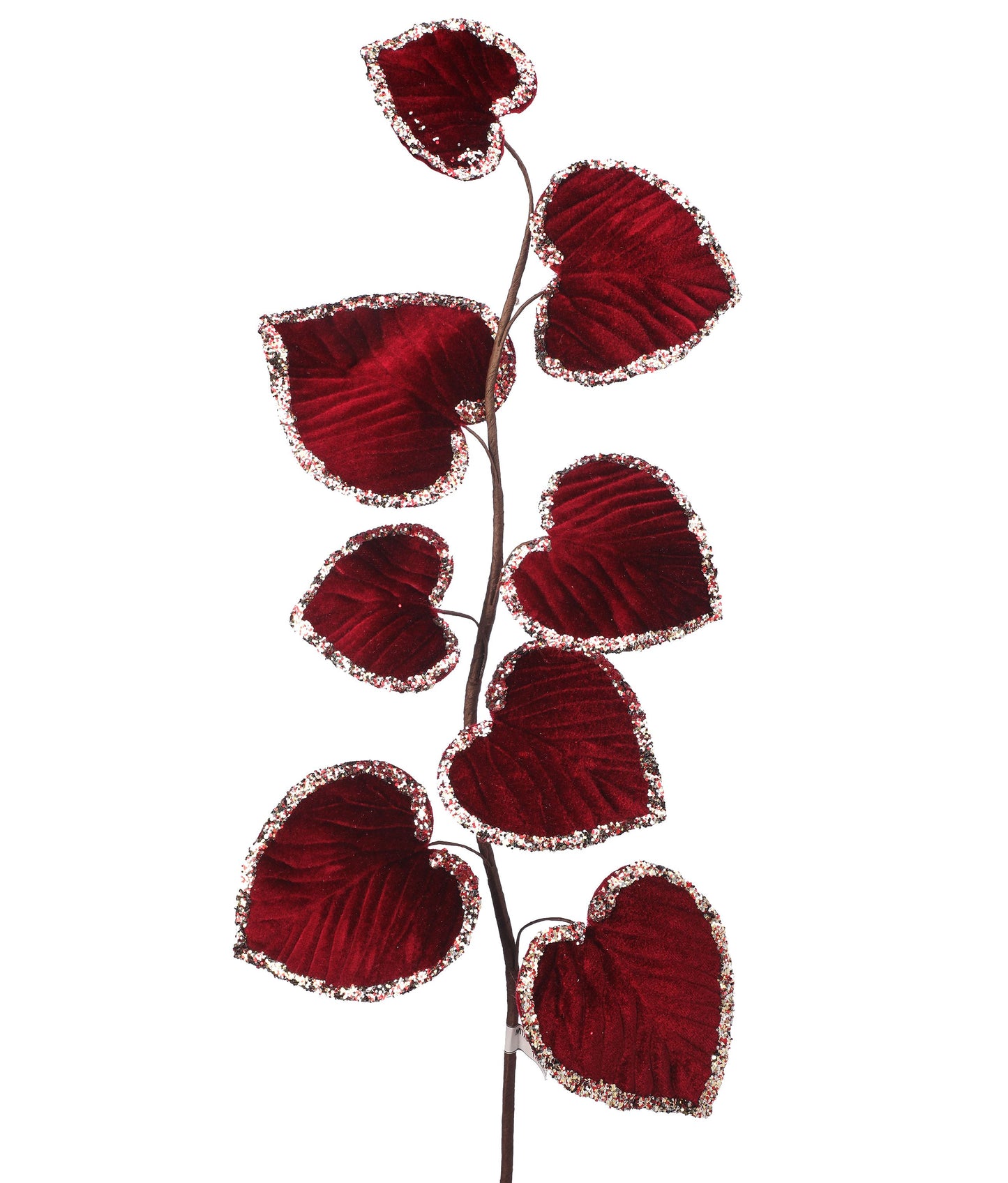 28" Glitter Edge Velvet Aspen Leaf Spray