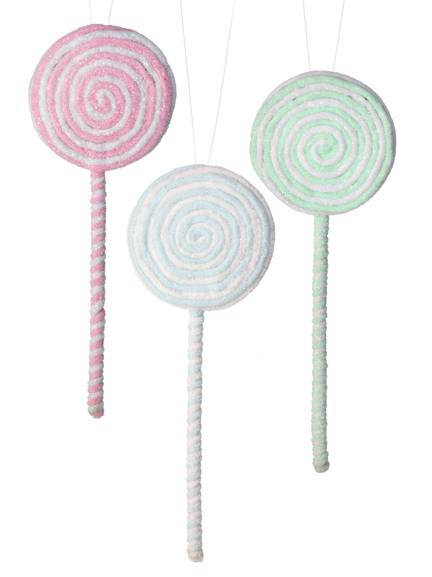 Frosted Pastel Lollipop Ornament