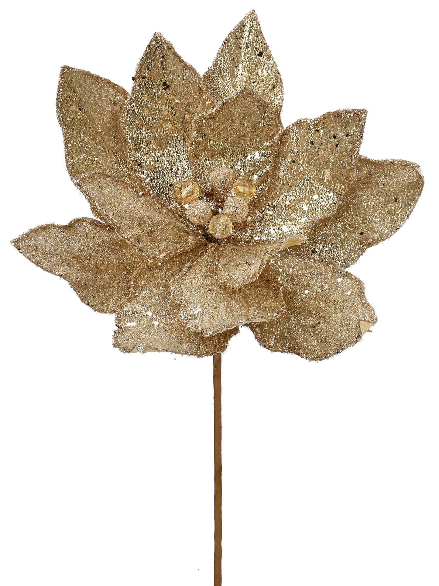 Micro Bead/Sequins Poinsettia Stem